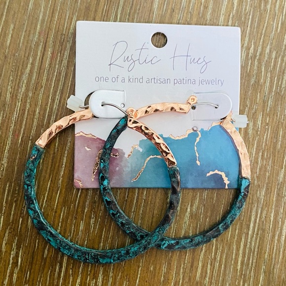 Ember Patina Hoop Earrings - Picture 2 of 5